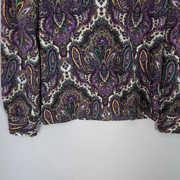 JCrew Blouse Womens Medium Talitha Paisley Print Long Sleeve Top - Picture 9 of 13